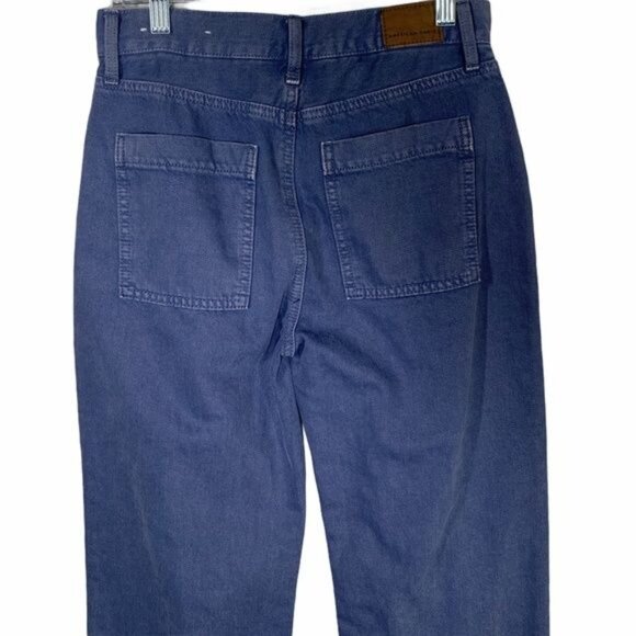 American Eagle Wide Leg Crop Blue Denim Jeans Size 0 X Short - Picture 5 of 11